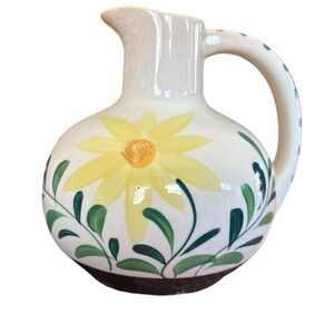 Vintage Nasco Hand Painted Floral Pitcher From Japan